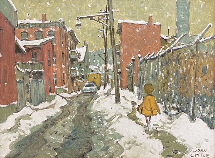 John Little Eleanor Street, Griffintown, Montreal, 1964 Oil on canvas board 12 x 16 in 30.5 x 40.6 cm
