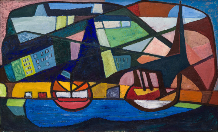 Tobie Steinhouse Port of New York - The Harbour, 1947 Oil on canvas 18 x 30 in 45.7 x 76.2 cm