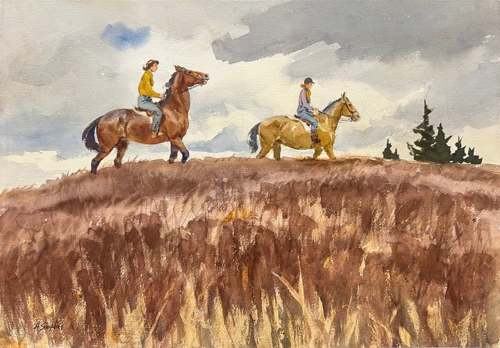 Henry J. Simpkins Trail Ride Watercolour 20 1/2 x 29 1/2 in 52 x 75 cm