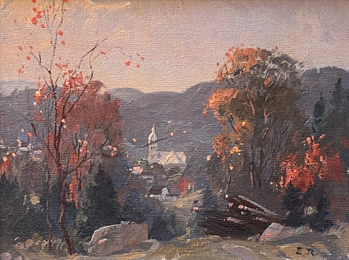 Eric Riordon Autumn, St-Sauveur, Quebec Oil on canvas mounted on masonite 6 x 8 in 15.2 x 20.3 cm