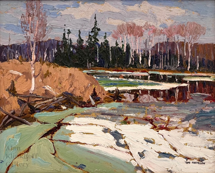 Tom Thomson River in Spring (Spring Break-up or Spring Ice), 1916 (Spring) Oil on composite wood-pulp board 8 1/2 x 10 1/2 in 21.6 x 26.7 cm