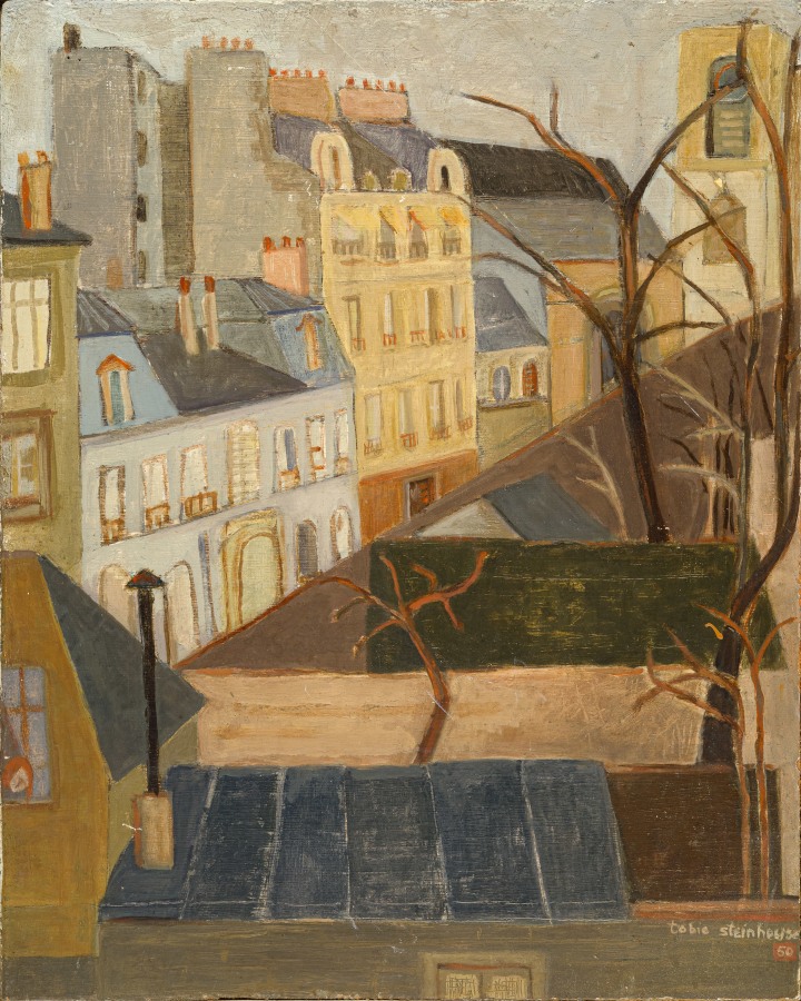 Tobie Steinhouse Rue de l'Observatoire, 1950 Oil on masonite 16 1/2 x 13 1/4 in 42 x 33.5 cm