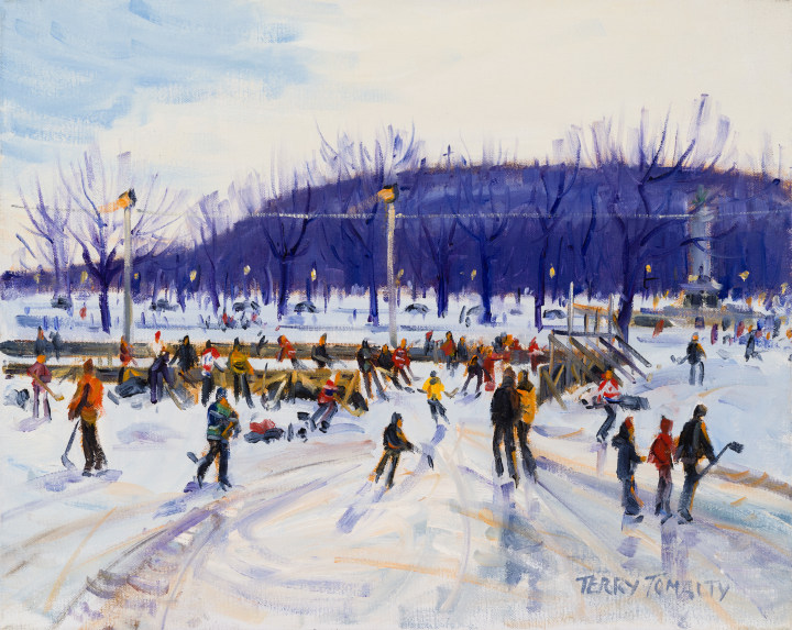 Terry Tomalty Saturday Afternoon, Park Ave. Oil on canvas 16 x 20 in 40.6 x 50.8 cm
