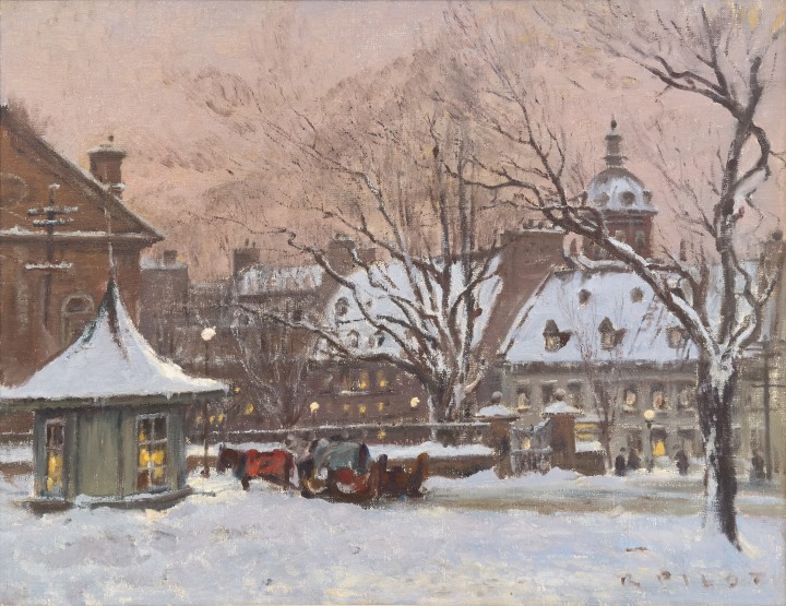 Robert Pilot Place D’Armes, Québec , 1950 (circa) Oil on canvas 22 x 28 in 55.9 x 71.1 cm