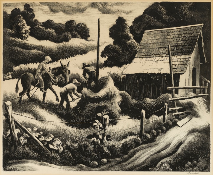 Thomas H. Benton Haystack, 1938 Lithograph 10 x 13 in 25.4 x 33 cm