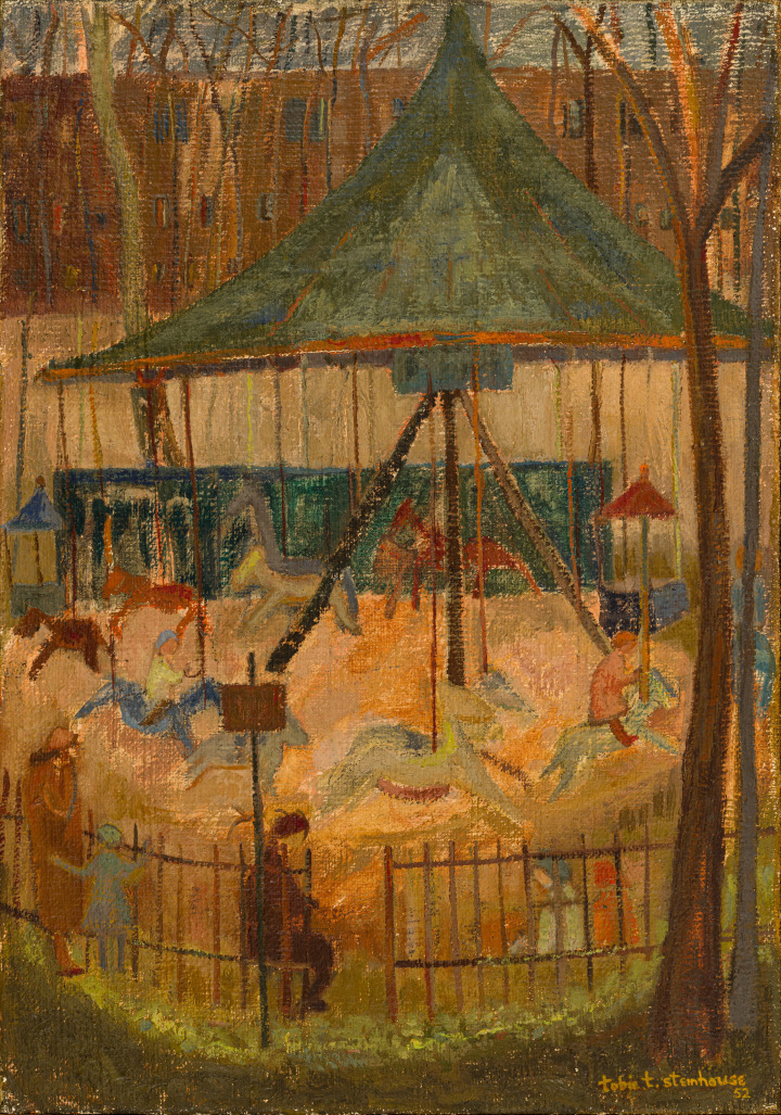 Tobie Steinhouse Manège #2, 1952 Oil on jute 25 5/8 x 18 1/8 in 65 x 46 cm