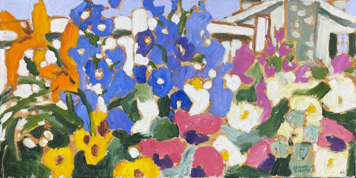 Claude A. Simard Summer Garden , 1995 Acrylic on canvas 12 x 24 in 30.5 x 61 cm