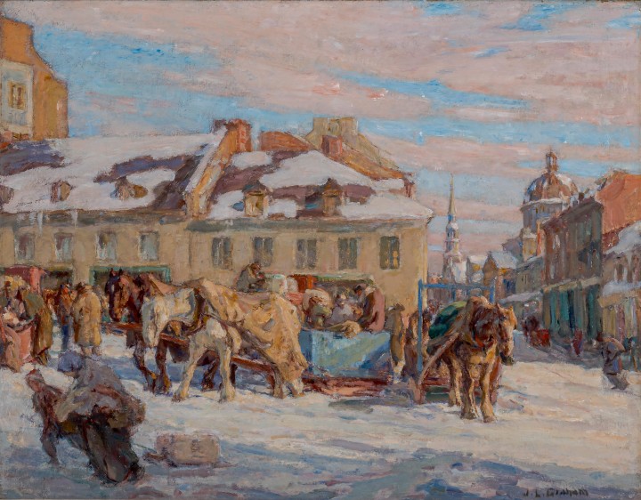 James Lillie Graham Bonsecours Market, Montreal, 1923 (circa) Oil on canvas 22 x 28 1/4 in 55.9 x 71.8 cm