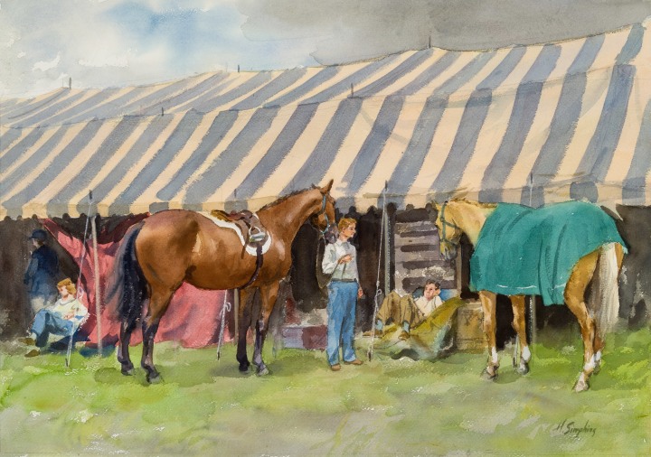 Henry J. Simpkins Horse Show - Spectacle équestre Watercolour - Aquarelle 20 3/4 x 29 1/2 in 52.6 x 75 cm