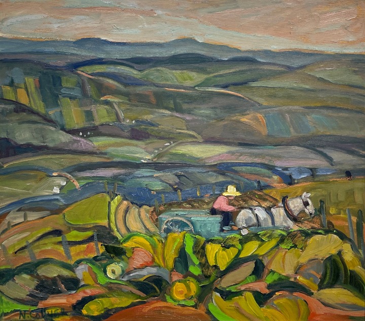 Nora Collyer Hilltop of Road above Cap-à-l'Aigle, 1965 Oil on panel 16 x 18 in 40.6 x 45.7 cm