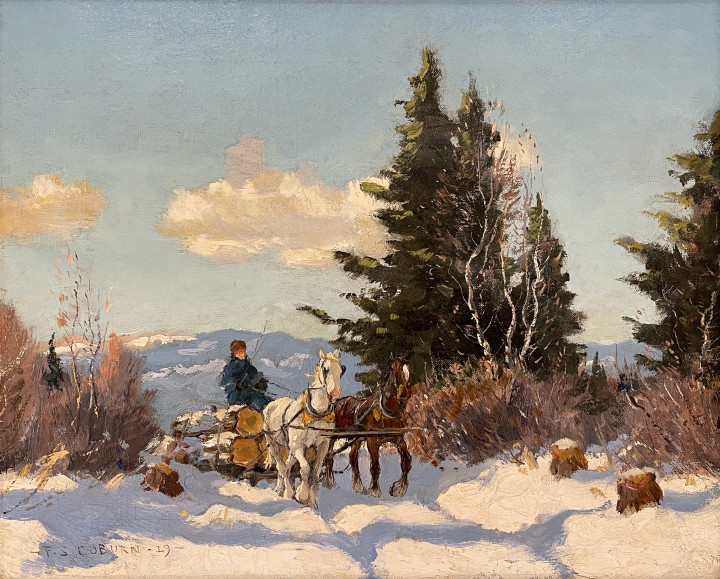 Frederick Simpson Coburn Retour du bois, 1929 Oil on canvas 14 1/4 x 17 1/4 in 36.2 x 43.8 cm