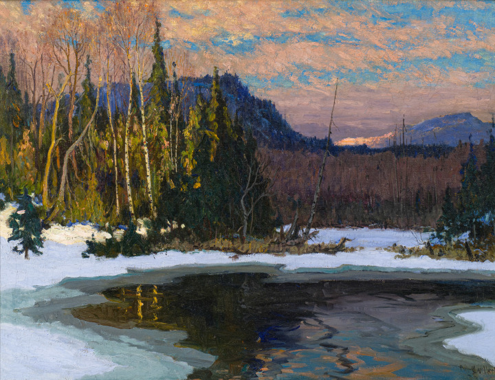 Maurice Cullen The Devil's River near Mont-Tremblant, 1931 (circa) Oil on canvas 24 1/4 x 32 1/4 in 61.6 x 81.9 cm Alan Klinkhoff Gallery Cullen Inventory No. AK1176 Walter Klinkhoff Gallery Cullen Inventory No. 1176