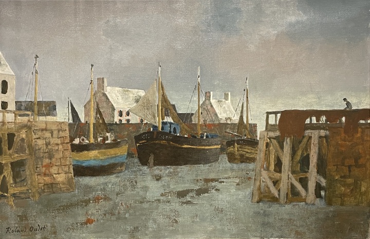 Roland Oudot Port-en-Bessin, Normandy, France Oil on canvas 23 5/8 x 36 1/4 in 60 x 92 cm 30 marines