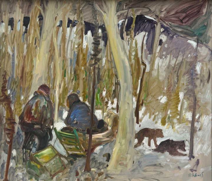 René Richard, Arrêt en forêt de deux trappeurs, 1955 (circa)