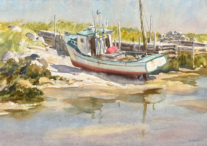 Henry J. Simpkins Old Fishing Boat Watercolour 20 5/8 x 29 in 52.3 x 73.6 cm