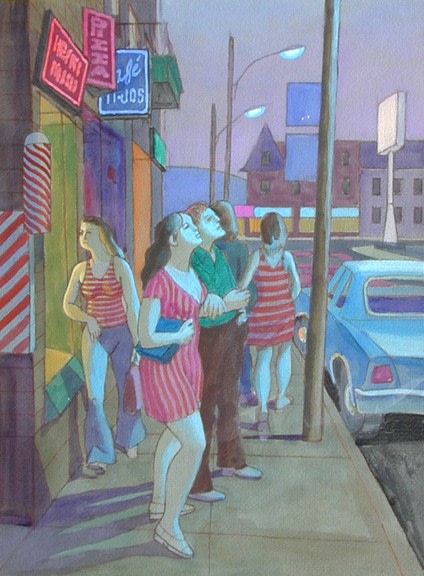 Philip Surrey Study for End of Summer (Fairmount Street near Park Avenue), 1974 Pastel & gouache 12 x 8 3/4 in 30.5 x 22.2 cm