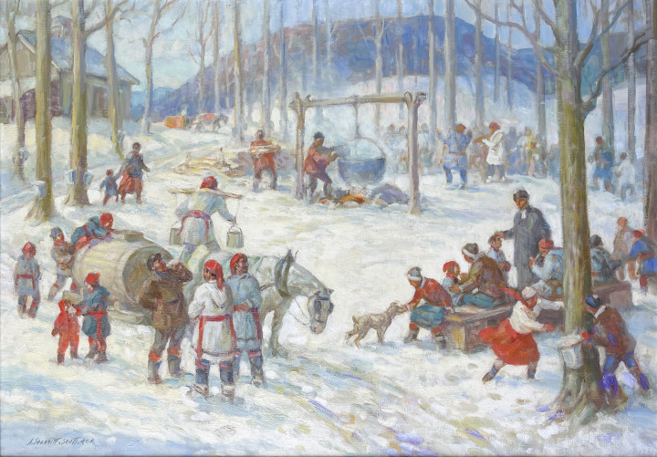 Adam Sherriff Scott Sketch for Old Time Sugaring Party, St Hilaire, P.Q. Oil on canvas 25 x 40 in 63.5 x 101.6 cm