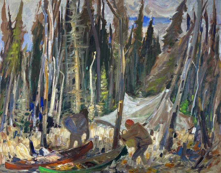 René Richard Trappers’ encampment Oil on hard board 28 1/4 x 36 in 71.8 x 91.4 cm