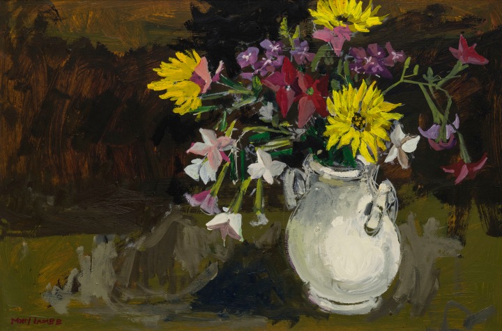 Molly Lamb Bobak Summer Flowers Oil on board 16 x 24 in 40.6 x 61 cm