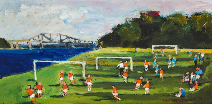 Molly Lamb Bobak, Soccer on the Green, 1988