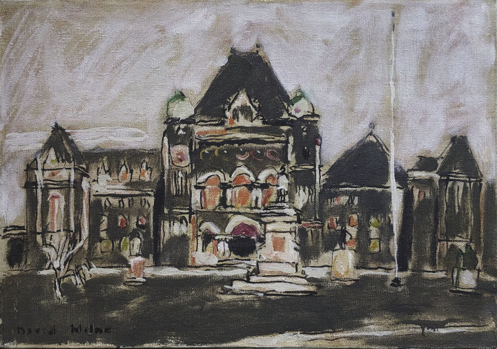 David Milne Parliament Buildings at Queen's Park, 1940 (January 30) Oil on canvas 18 x 26 in 45.7 x 66 cm This work is included in the David B. Milne Catalogue Raisonne of the Paintings compiled by David Milne Jr. and David P. Silcox, Vol. 2, no. 401.42.