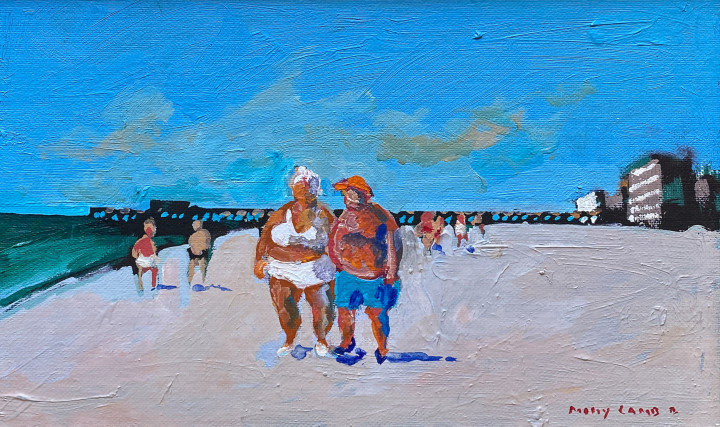 Molly Lamb Bobak The Big Couple, 1991 Oil on canvas board 7 x 11 in 17.8 x 27.9 cm