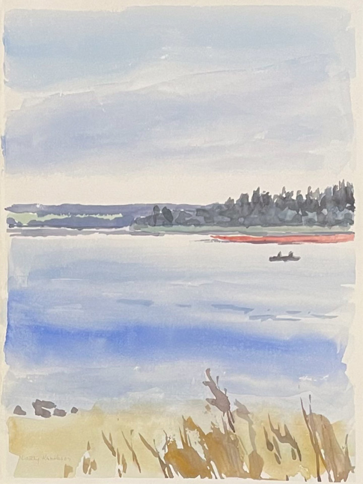 Dorothy Knowles Red Layer, Emma Lake Watercolour 15 x 11 in 38.1 x 27.9 cm