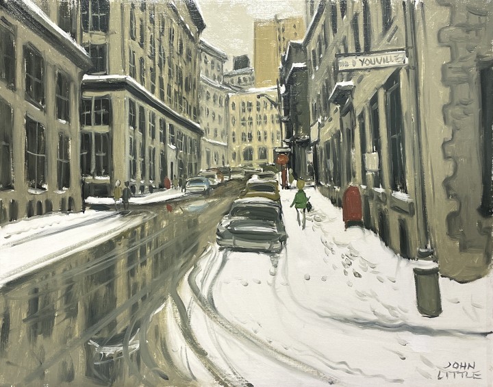 John Little Rue St. Nicholas [sic], Montreal, 1969 Oil on canvas 16 x 20 in 40.6 x 50.8 cm