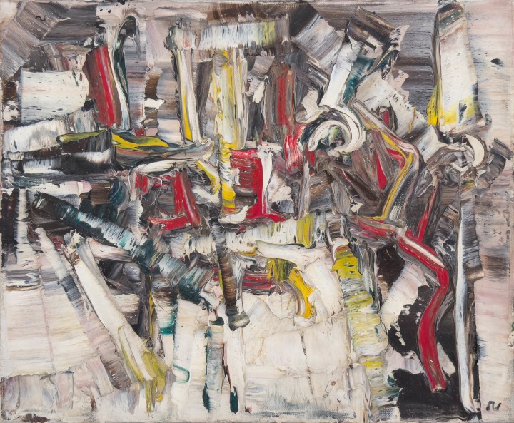 Jean Paul Riopelle Sans Titre, 1960 (circa) Oil on canvas 8 3/4 x 10 1/2 in 22.2 x 26.7 cm This painting is included in the Jean Paul Riopelle Catalogue Raisonné compiled by Yseult Riopelle, Tome 3 (2012 online addendum), illustrated in colour.
