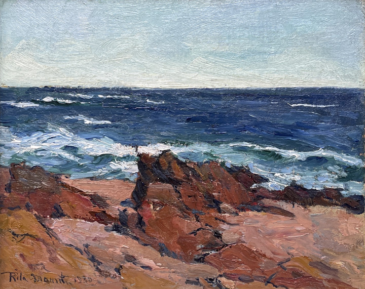 Rita Mount Vent du nord (A Stiff Sou’wester), 1930 Oil on canvas board 9 x 11 in 22.9 x 27.9 cm
