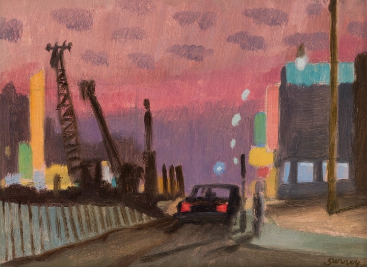 Philip Surrey Decarie (probably at Sherbrooke Street), 1966 (circa) Oil on board 6 x 8 in 15.2 x 20.3 cm
