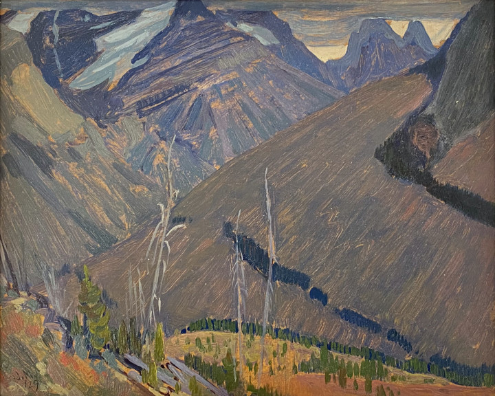 J.E.H. MacDonald Near Wapta Lake, Kicking Horse Pass, Rocky Mountains, 1929 Oil on panel 8 1/2 x 10 1/2 in 21.6 x 26.7 cm