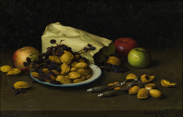 Marc-Aurèle Suzor-Coté Nature Morte aux amandes et aux pommes, 1895 Oil on canvas 12 x 18 in 30.5 x 45.7 cm