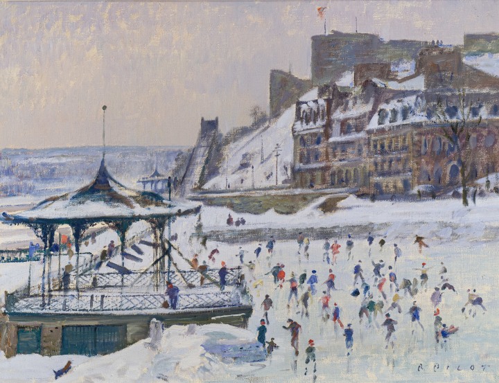Robert Pilot Skating Rink, Dufferin Terrace Oil on canvas 22 x 28 in 55.9 x 71.1 cm
