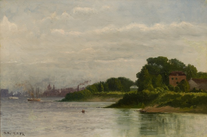 William Raphael, Looking towards Montreal from the South Shore, 1883 (August 8)