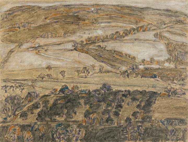 David Milne Orchard in the Brown Valley, Dakin’s Hill, near Mount Riga, 1922 (possibly November 1) Oil on canvas 12 x 16 in 30.5 x 40.6 cm This painting is included in the David B. Milne Catalogue Raisonné of the Paintings compiled by David Milne Jr. and David P. Silcox, Vol. 1, p.334-335, no. 204.10.