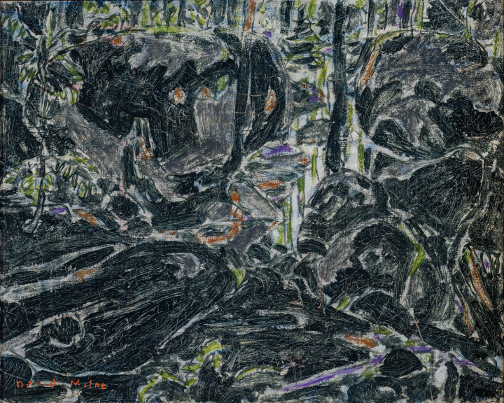 David Milne Stream in the Bush (Boulders in the Bush II) (Big Moose Lake, Adirondacks, New York), 1926 Oil on canvas 16 x 20 in 40.6 x 50.8 cm This work is included in the David B. Milne Catalogue Raisonne of the Paintings compiled by David Milne Jr. and David P. Silcox, Vol. 1, no. 207.78.