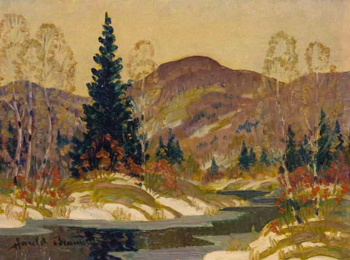 Harold Beament Early Snow, Laurentians Oil on panel 10 1/2 x 14 in 26.7 x 35.6 cm