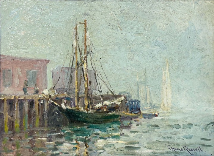 G. Horne Russell Misty Morning, St. Andrews, N.B Oil on board 10 x 13 in 25.4 x 33 cm