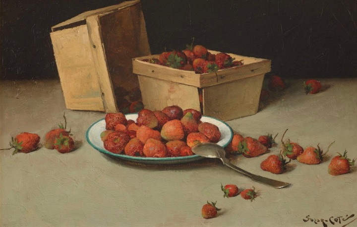 Marc-Aurèle Suzor-Coté Strawberries, 1895 (circa) Oil on canvas 12 1/4 x 18 5/8 in 31 x 47.25 cm