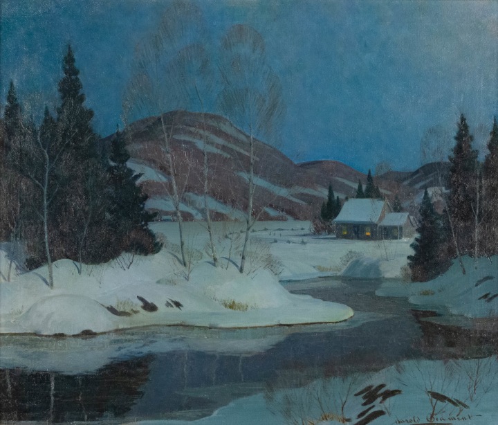 Harold Beament Moonlight, Laurentians Oil on canvas 24 x 28 in 61 x 71.1 cm