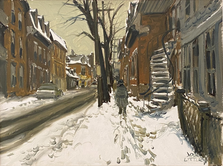 John Little Rue de la Gauchetière (d'autrefois), Montréal, 1967 (circa) Oil on canvas 12 x 16 in 30.5 x 40.6 cm