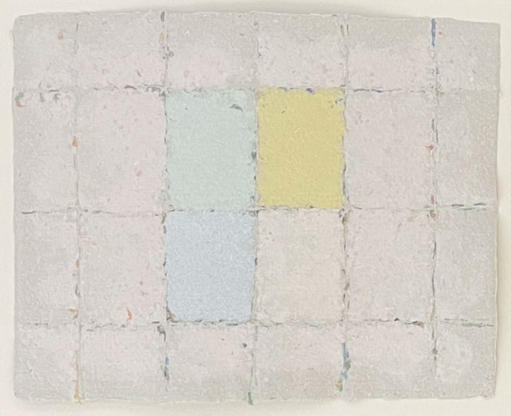Kenneth Noland PK-0132, 1979 Pressed and coloured paper pulp 10 1/2 x 13 1/4 in 26.7 x 33.7 cm