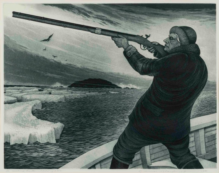 David Blackwood The seabird hunter, 1978 Etching 19 3/4 x 31 1/2 in 50 x 80 cm Number 2 of 10 artist proofs in an edition of 50