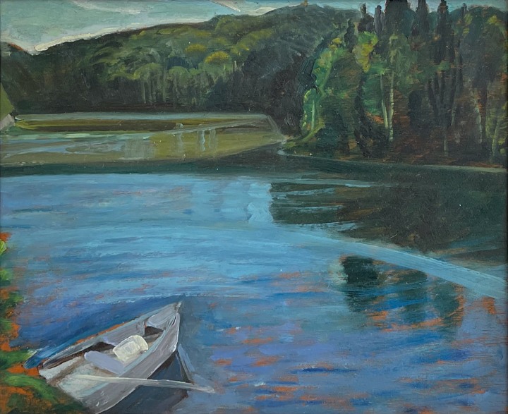 Anne Savage Lake Wonish Oil on panel 8 1/2 x 10 1/2 in 21.6 x 26.7 cm