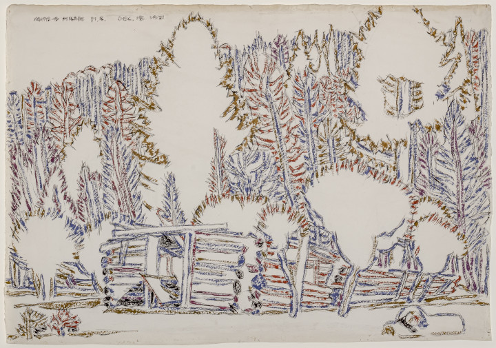 David Milne Ruin in the Wood (Mount Riga, N.Y.), 1921 (December 18) Watercolour on paper 15.5 x 22 1/8 in 38.1 x 55.9 cm This work is included in the David B. Milne Catalogue Raisonne of the Paintings compiled by David Milne Jr. and David P. Silcox, Vol. 1, no. 204.30.
