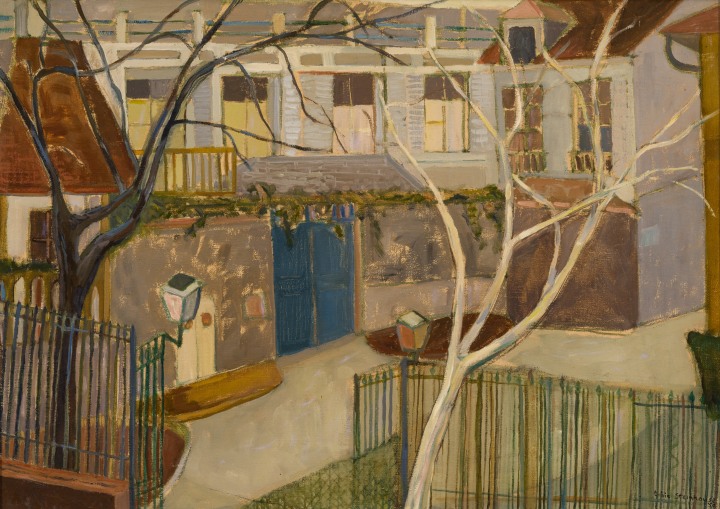 Tobie Steinhouse Maisons de la cour, 1950 Oil on canvas 18 1/4 x 25 5/8 in 46.2 x 65 cm