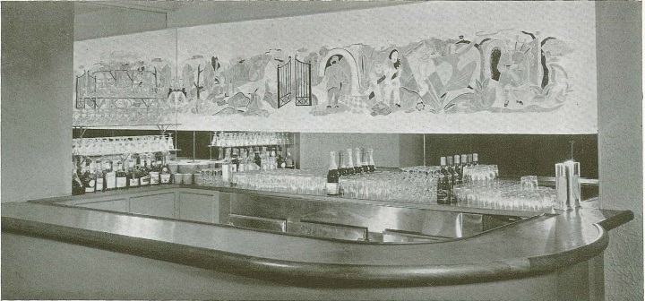 Fig. 6 Brandtner’s mural above a bar in the Berkeley Hotel (now part of the Maison Alcan building structure).