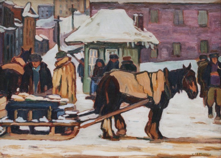 Kathleen M. Morris, Wood Cart, St. Roch's Market, Quebec