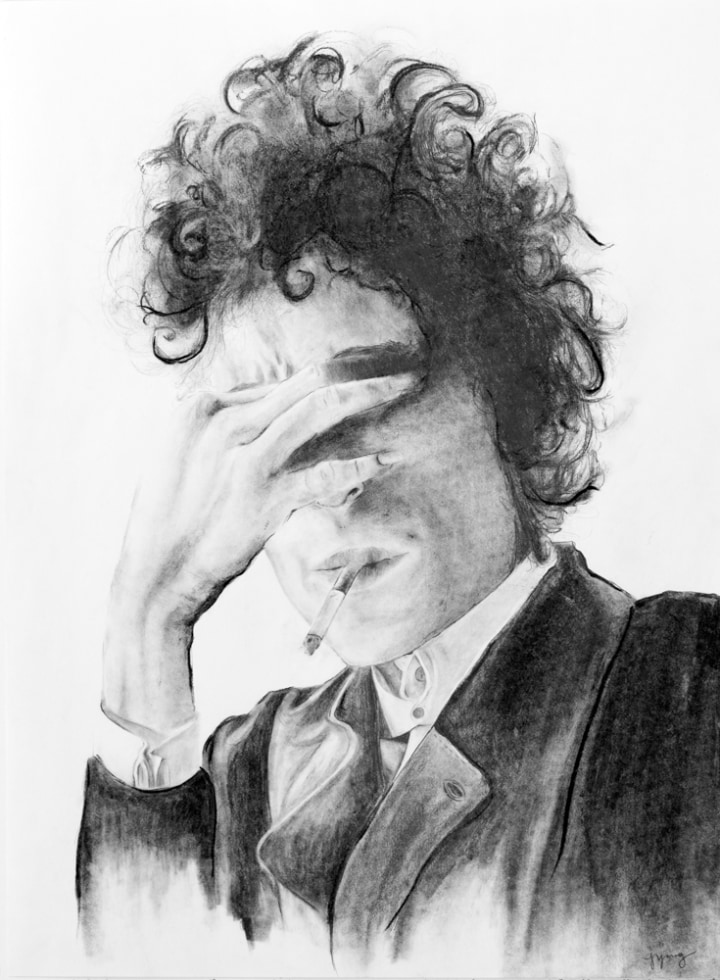 Juliana Yang, Bob Dylan, pencil & charcoal